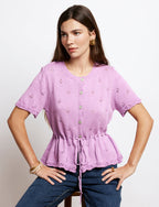 Syrenfarvet cardigan Nika