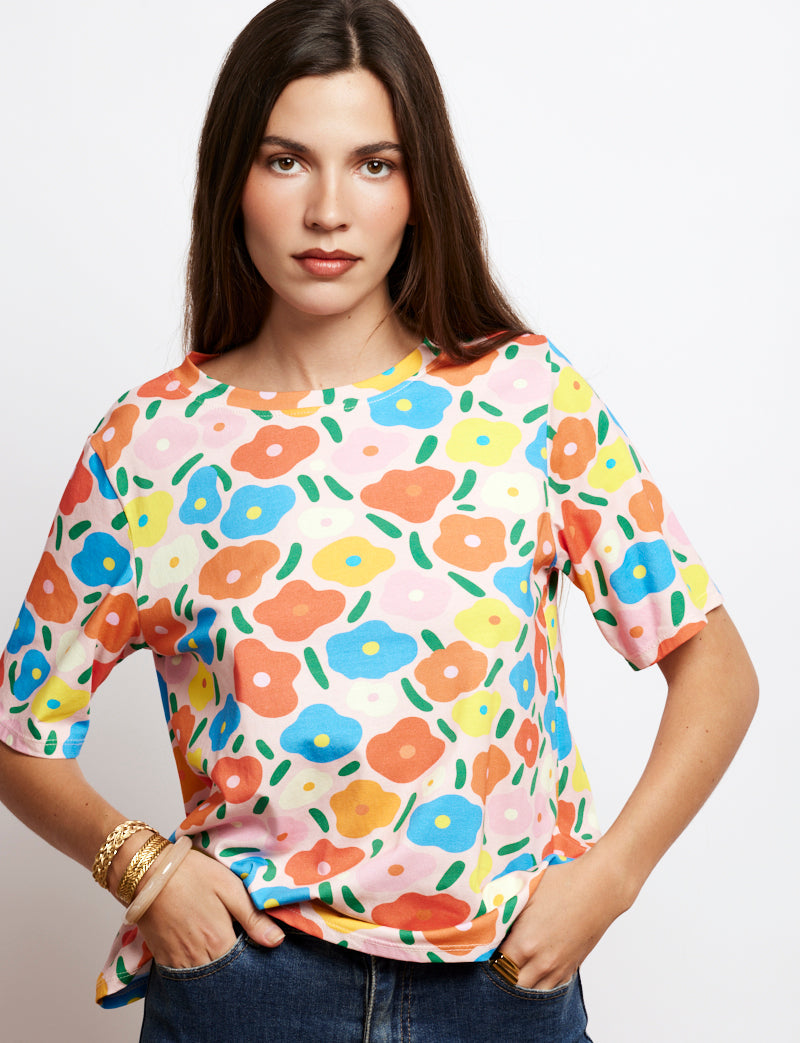 T-shirt a fiori multicolore Rafael