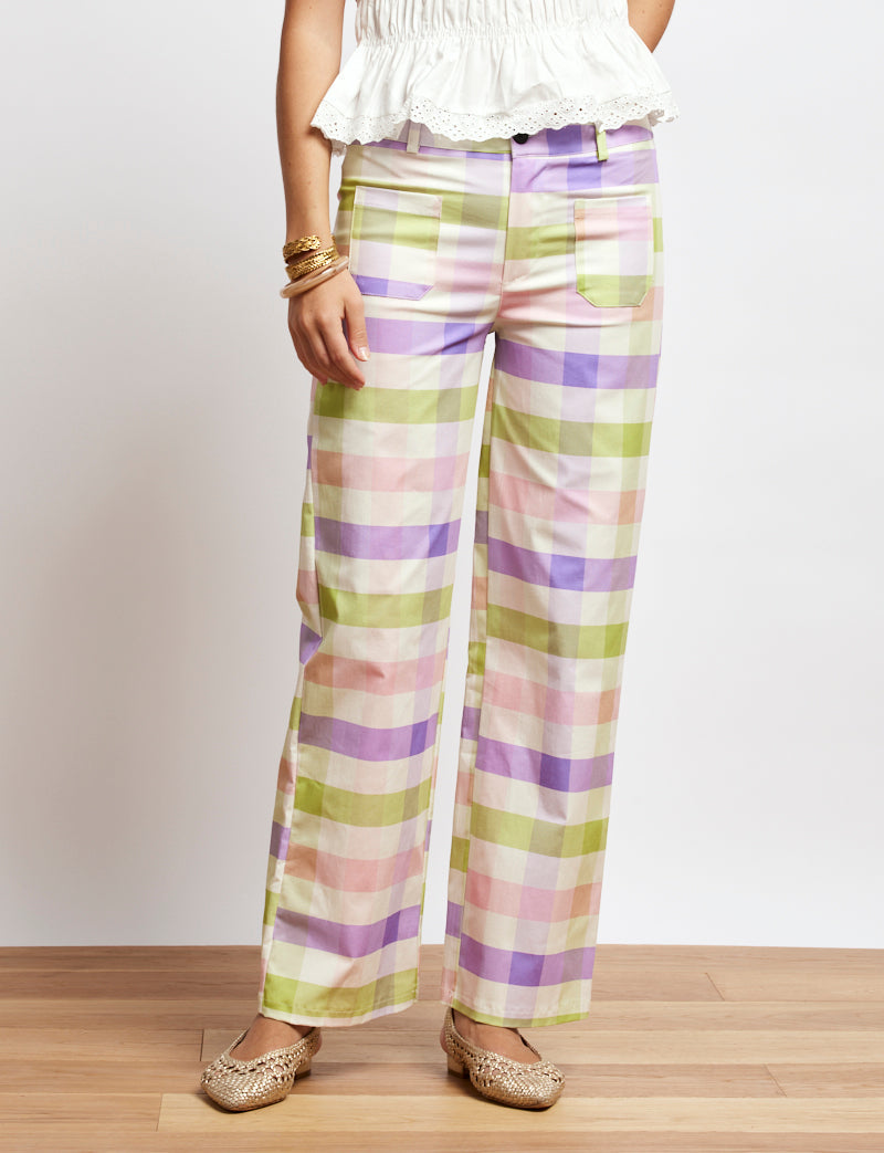 Vichy Broek Groen & Lila Jordy