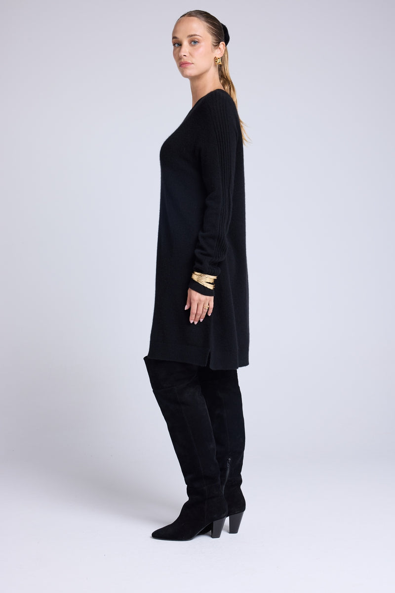 Robe Col Rond Anastasia - Noir