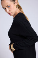 Robe Col Rond Anastasia - Noir