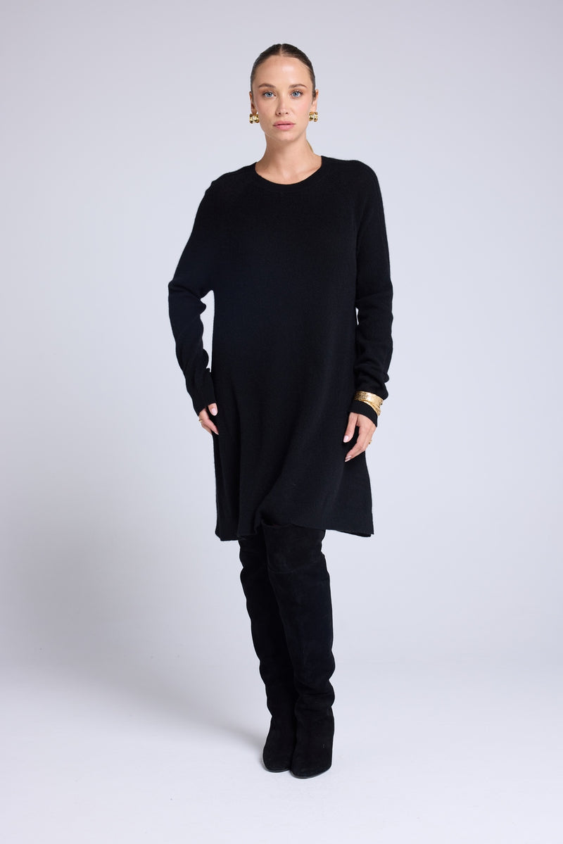 Robe Col Rond Anastasia - Noir