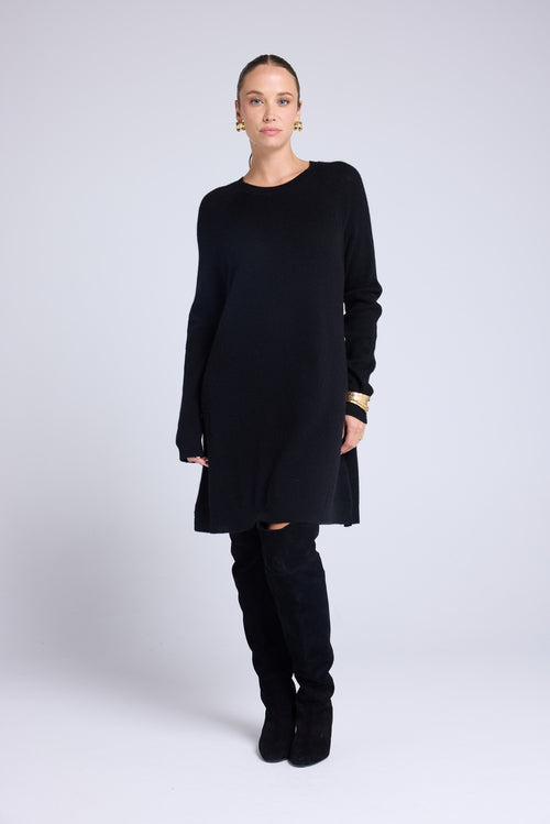 Robe Col Rond Anastasia - Noir