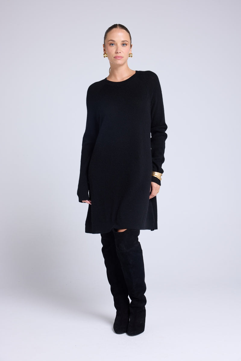 Robe Col Rond Anastasia - Noir