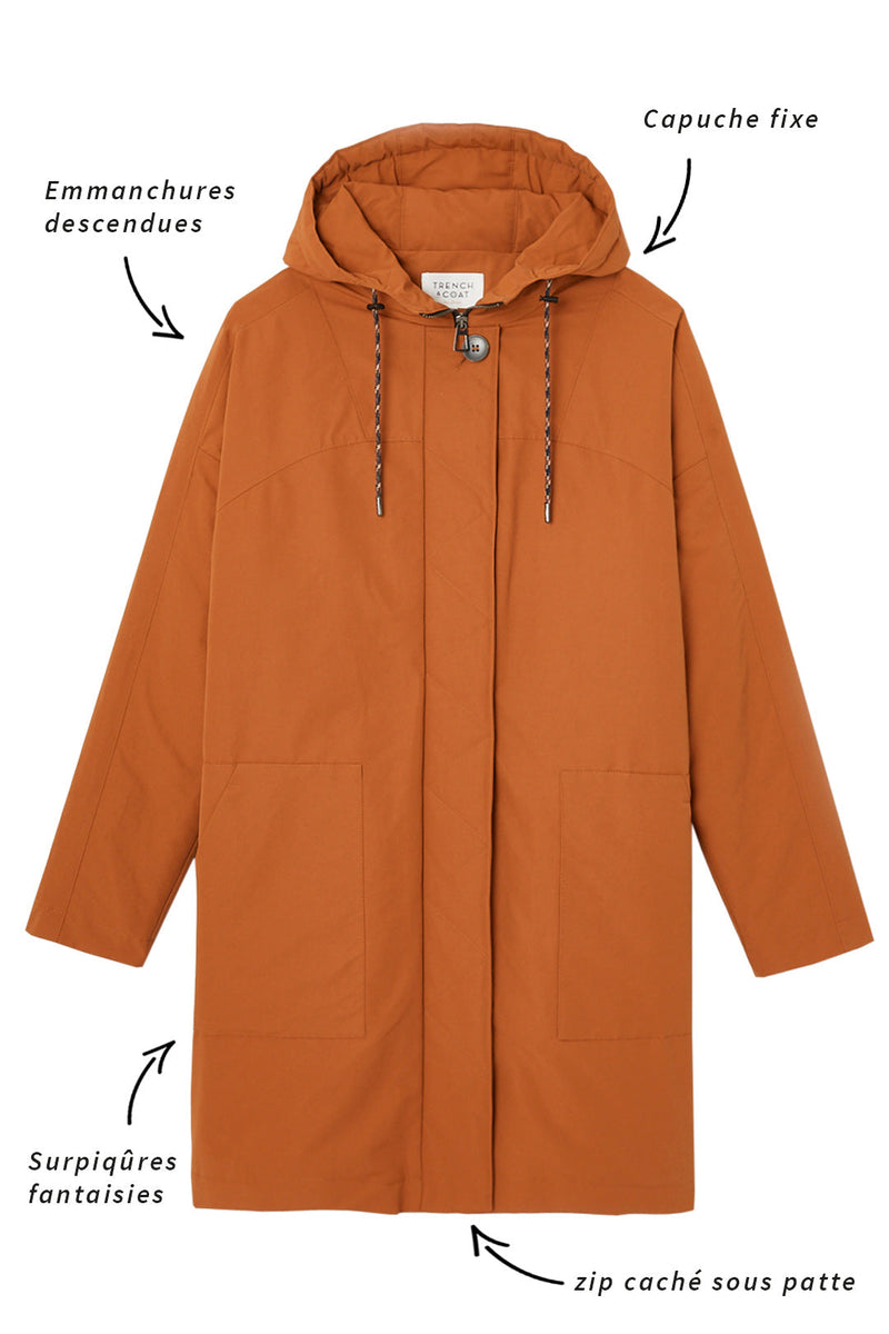 Parka Oversize Cuivre En Coton Majoritaire