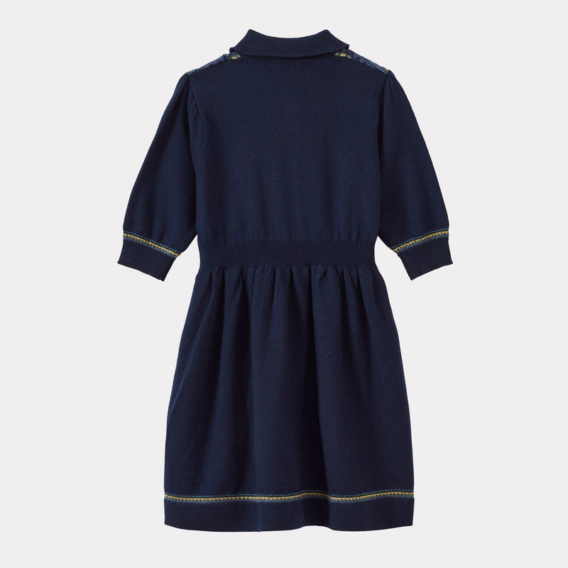 Aneto fairisle floral merino wool dress - Caramel selection available on amaetc.com, eco friendly concept store for children