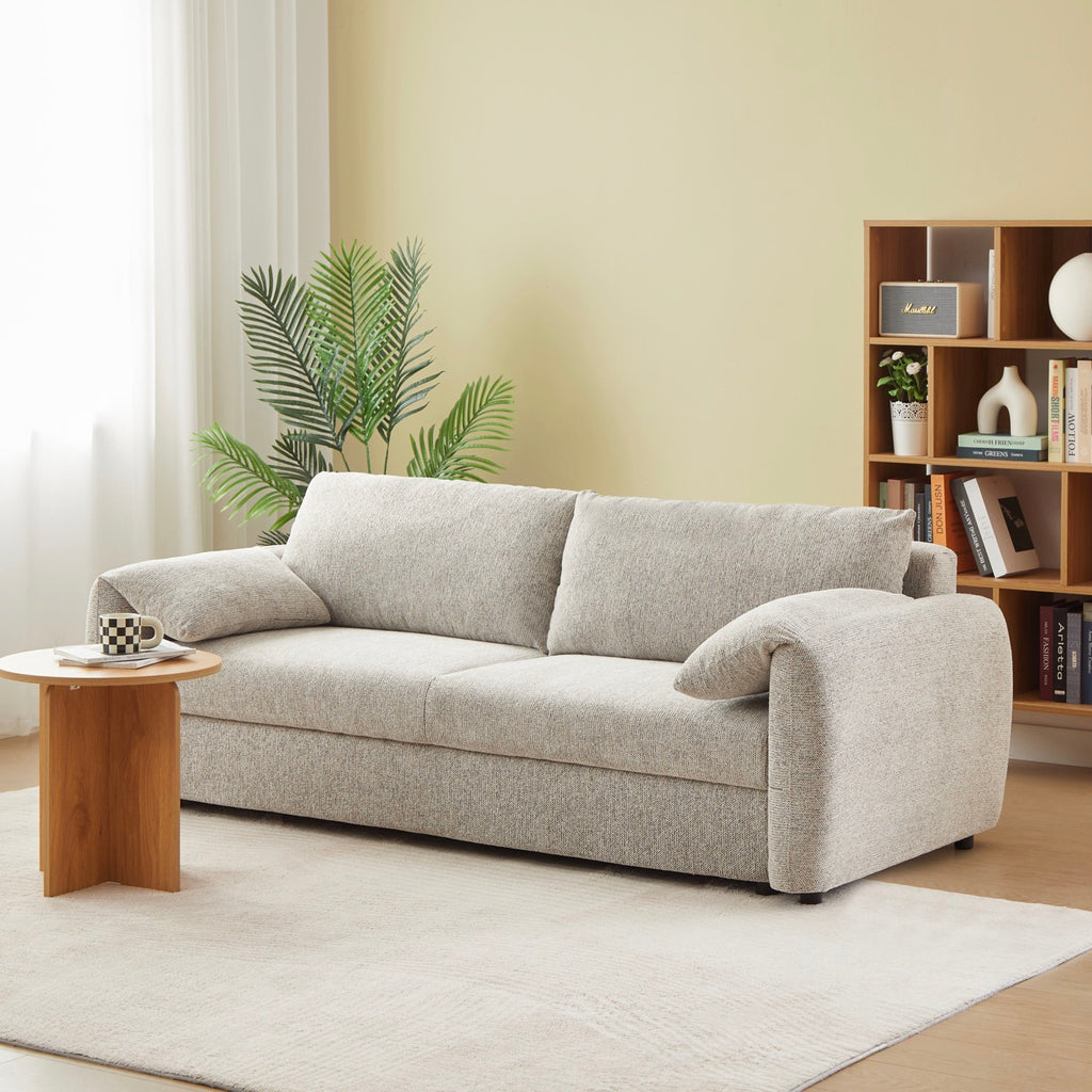 Angea - Divano lineare trasformabile a 3 posti - Beige