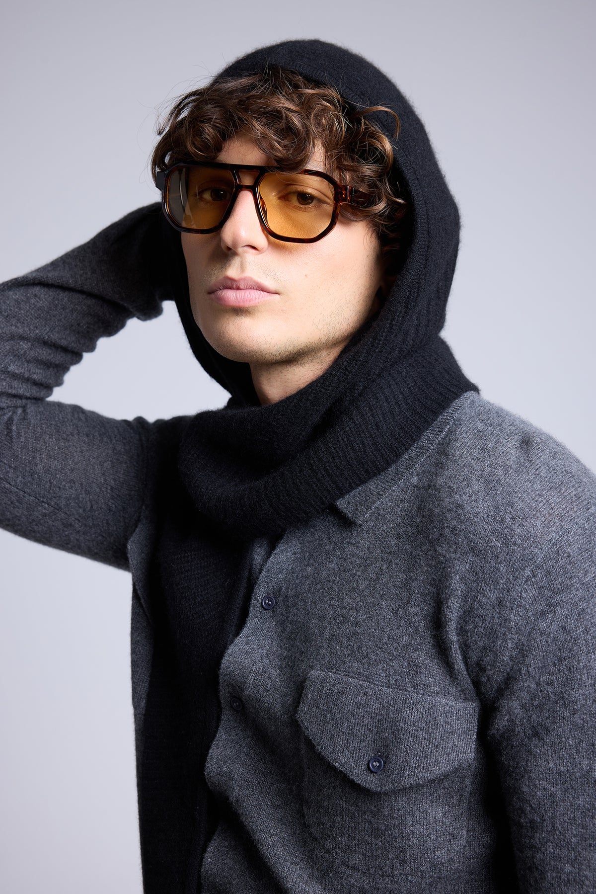 Passamontagna Sciarpa Unisex Angela - Nero - Unisex - 100% Cashmere