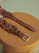 CEINTURE LARGE CLOUTE MARRON ANGELA PETITE MENDIGOTE