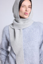 Pasamontañas con bufanda unisex Angela - Gris claro - Mixto