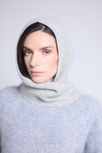 Pasamontañas con bufanda unisex Angela - Gris claro - Mixto