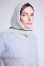 Pasamontañas con bufanda unisex Angela - Gris claro - Mixto