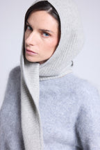 Pasamontañas con bufanda unisex Angela - Gris claro - Mixto