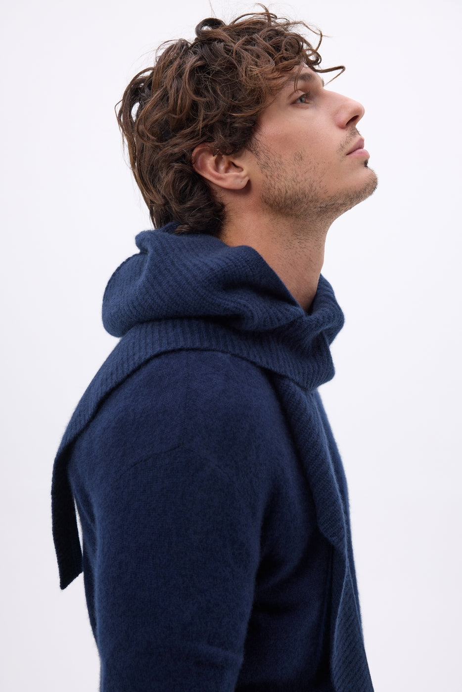 Cagoule Echarpe Angela - Bleu Marine - Mixte - 100% Cachemire