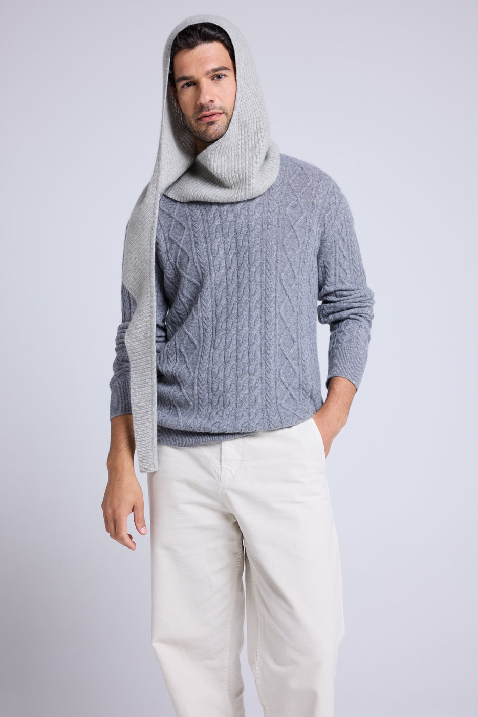 Cagoule Echarpe Unisexe Angel - Gris Clair