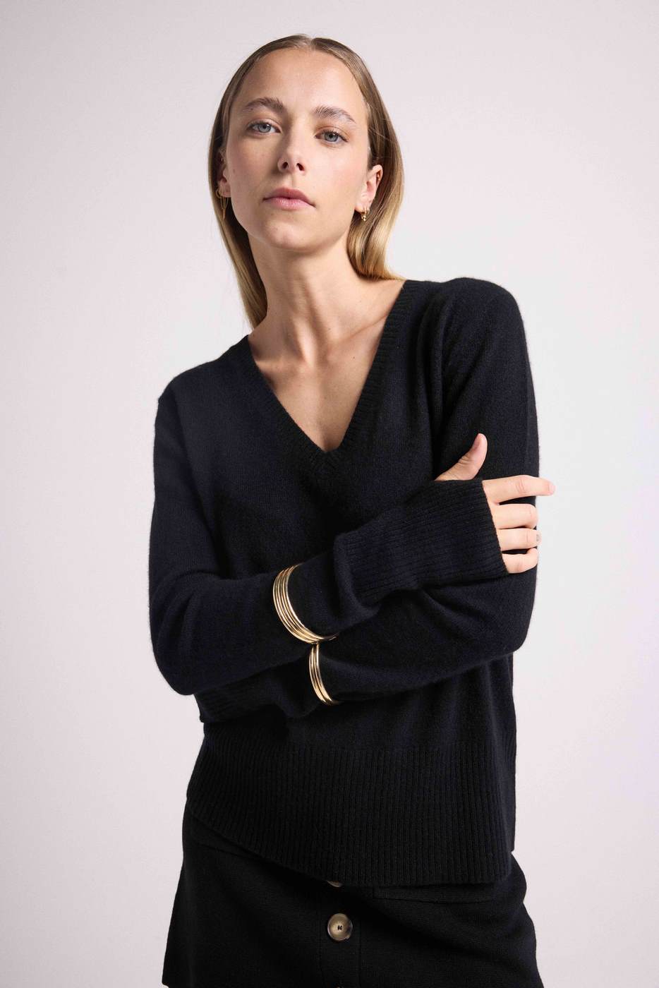 Anna Jumper with Mittens - Black