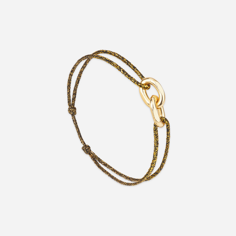 Bracelet Annecy - Or Noir Pailleté