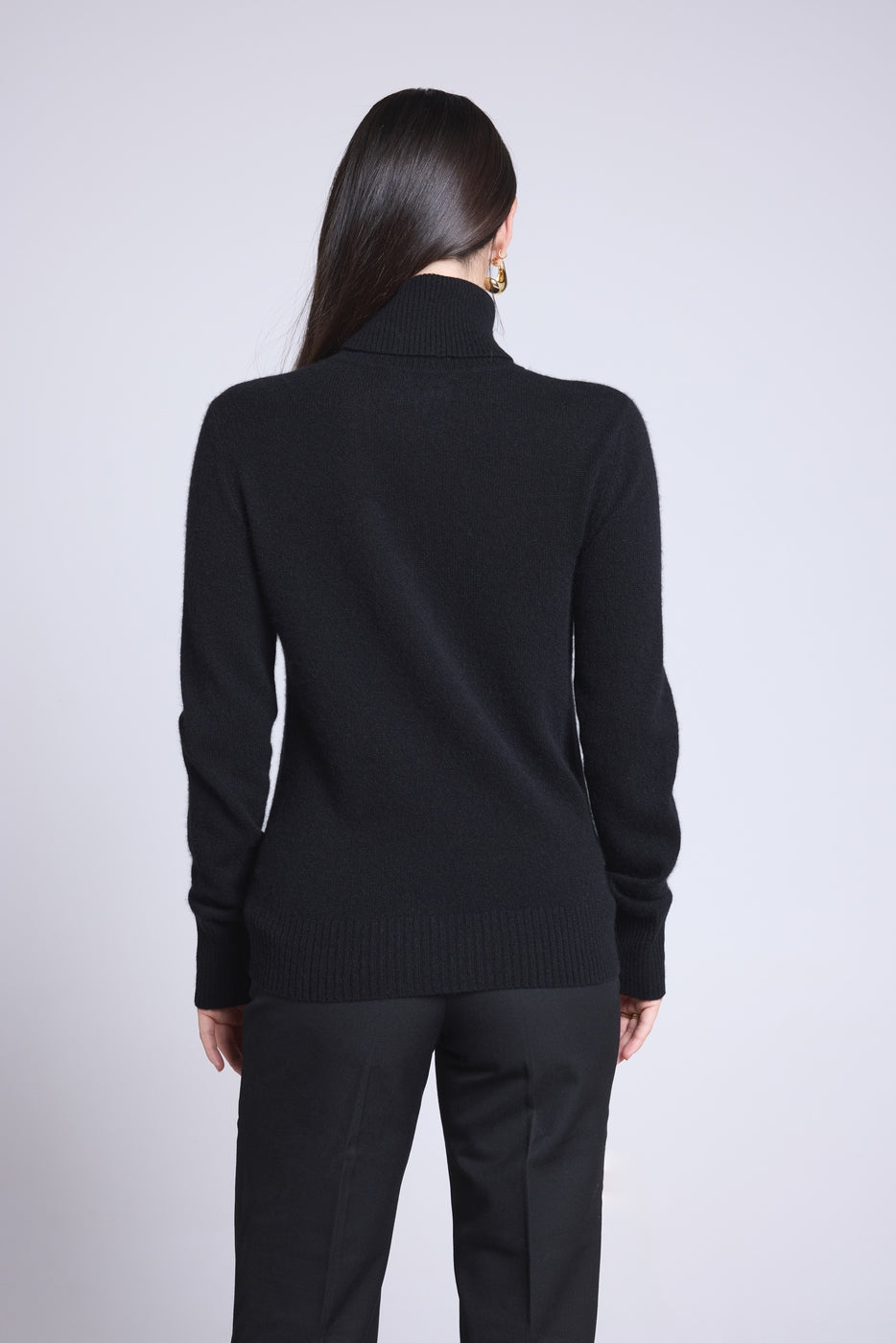 Roll-Neck Jumper Heart Embroidery Anny - Black Red - Women