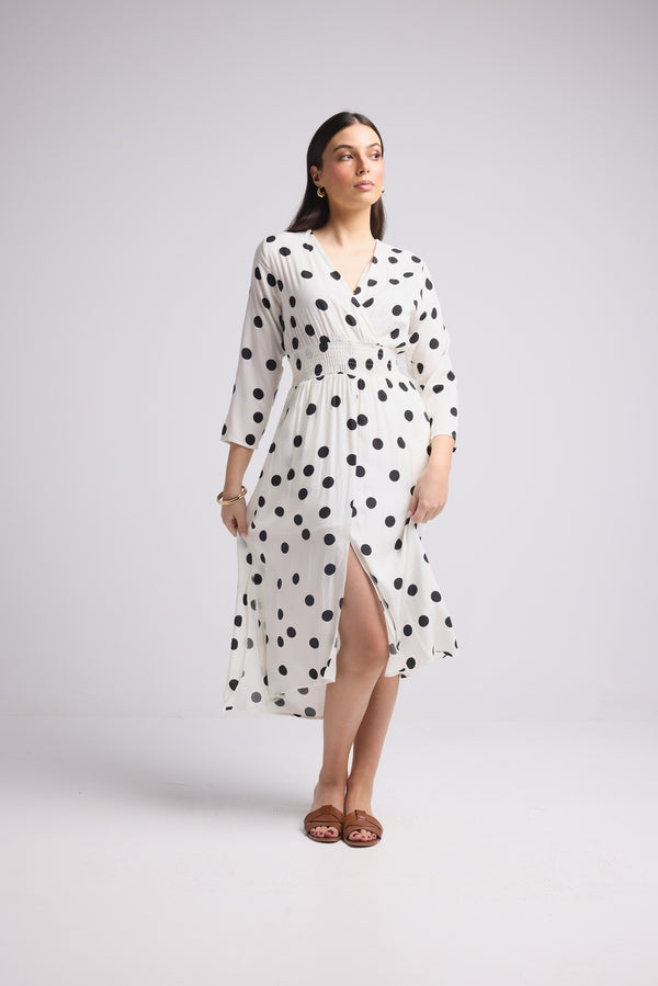 Vestido Largo - Antonia - Negro Blanco
