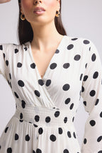Vestido Largo - Antonia - Negro Blanco