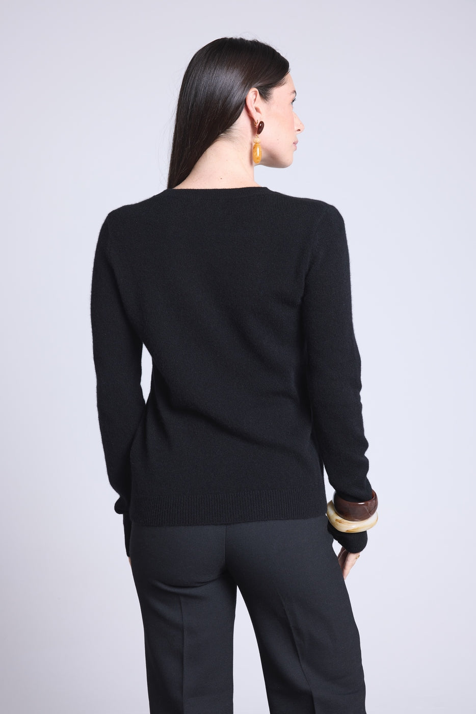 Pull Col Rond Cœur Broderie Anubis - Noir Leopard Beige - Femme