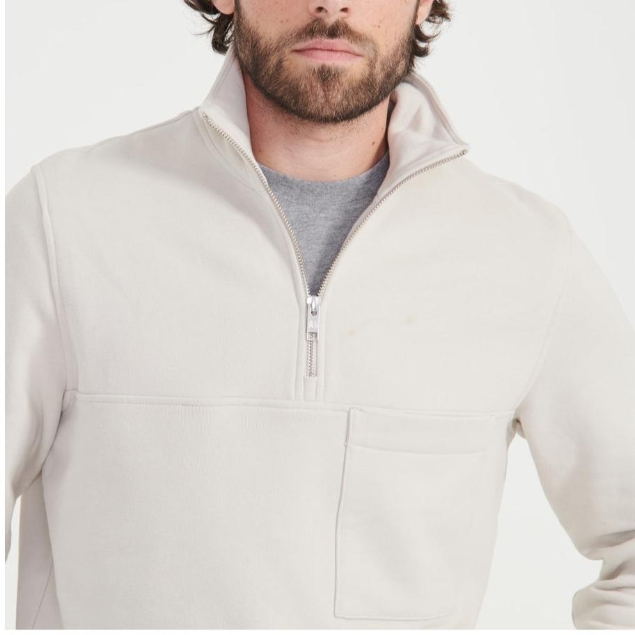 Pile con mezza zip - Sabbia - Uomo
