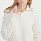 Maglione con mezza zip - Sabbia - Donna