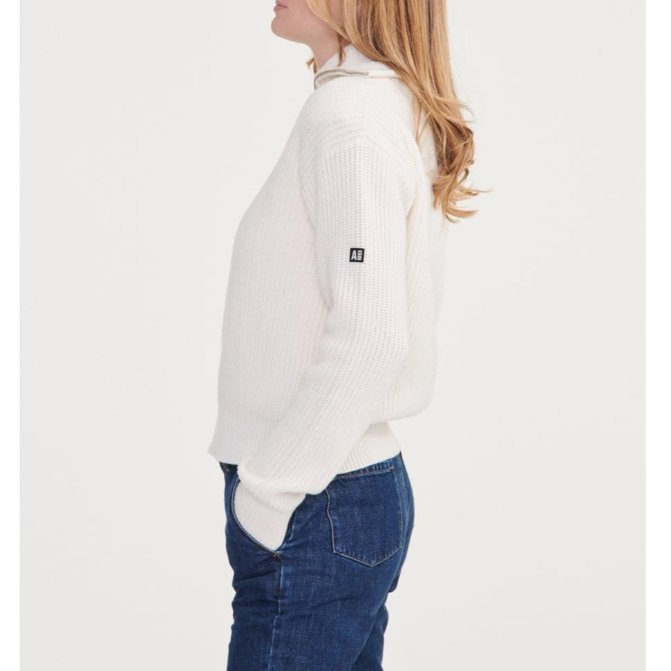 Maglione con mezza zip - Sabbia - Donna