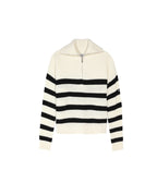Maglione con mezza zip - Bianco latte St - Donna