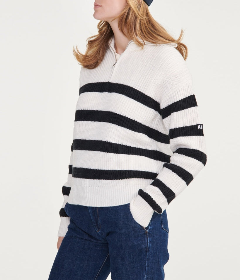 Maglione con mezza zip - Bianco latte St - Donna