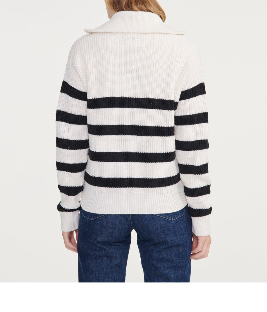 Maglione con mezza zip - Bianco latte St - Donna