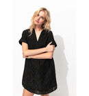 Robe Courte Broderie Anglaise - Noir Uni Fonce