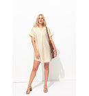 Robe Courte Broderie Anglaise - Naturel Uni Clair