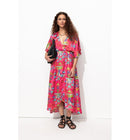 Robe Satin Laura Gulshani - Rose Imprime