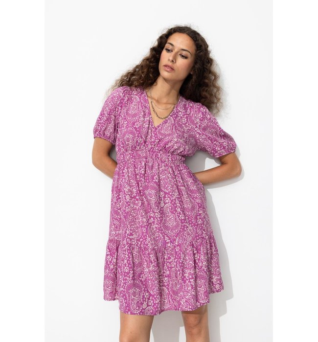 Robe Courte Imprimée Femme - Violet Imprime