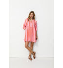 Robe Courte en Gaze de Coton - Multicolore Raye