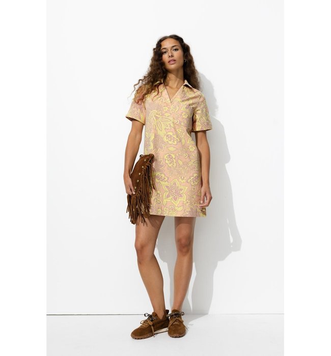 Robe Courte Imprimée - Orange Imprime