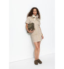 Robe Safari Courte Femme - Naturel Uni Clair