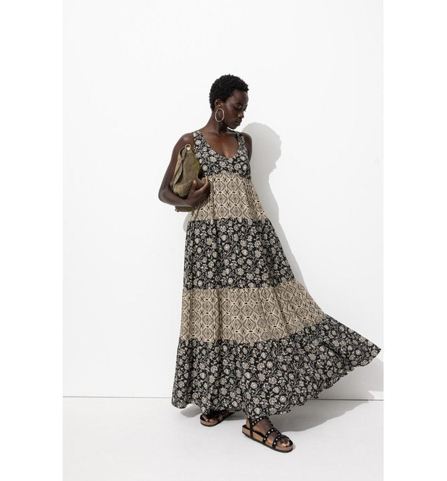 Robe Dos-nu Imprimée Femme - Noir Imprime