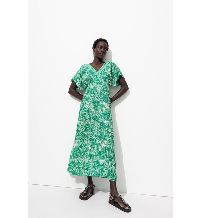 Robe Longue Éco-conçue - Vert Imprime