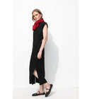 Longue Robe T-shirt Femme - Noir Uni Fonce