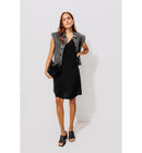 Robe Courte Évasée Femme - Noir Uni Fonce