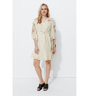 Robe Courte Point de Croix - Naturel Uni Clair