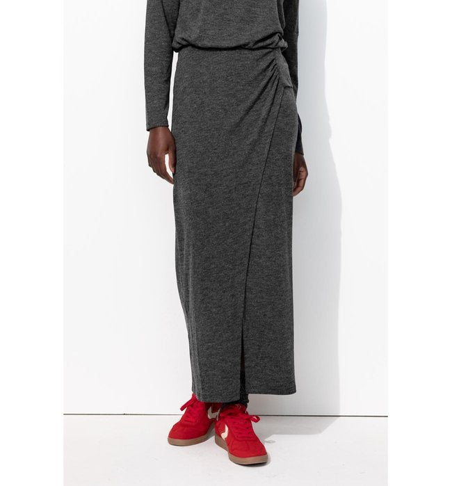 Robe Longue en Jersey Femme - Gris Uni Fonce