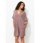 Robe Courte en Gaze de Coton - Violet Uni Colore