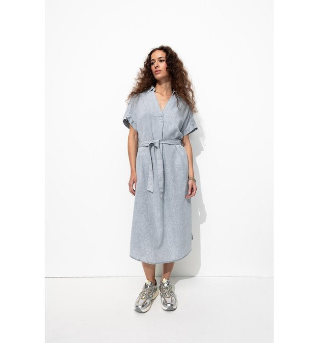 Robe-tunique Midi Rayée Femme - Naturel Raye