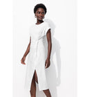 Robe Mi-longue en Jersey - Blanc Uni Clair