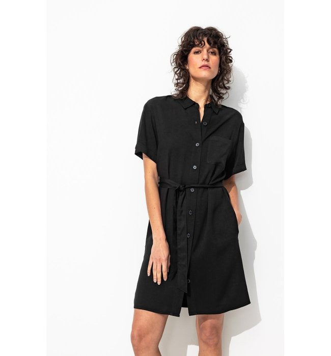 Robe-chemise Léopard Femme - Noir Uni Fonce