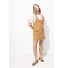 Robe-salopette Courte Femme - Grège Uni Fonce