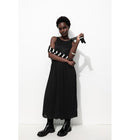 Robe-pull 2 en 1 - Noir Raye